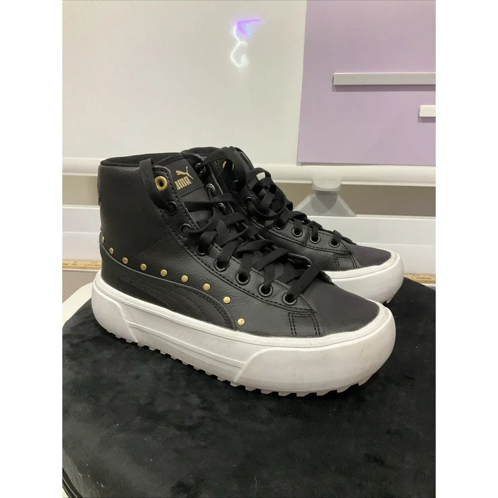 Size 4 - PUMA Future Rider x Peanuts Black Hi top Leather Platform 390483-01
